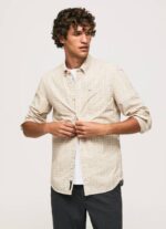 muškarci kamen pamučna košulja od poplina standardnog kroja Pepe Jeans JZ8H1042