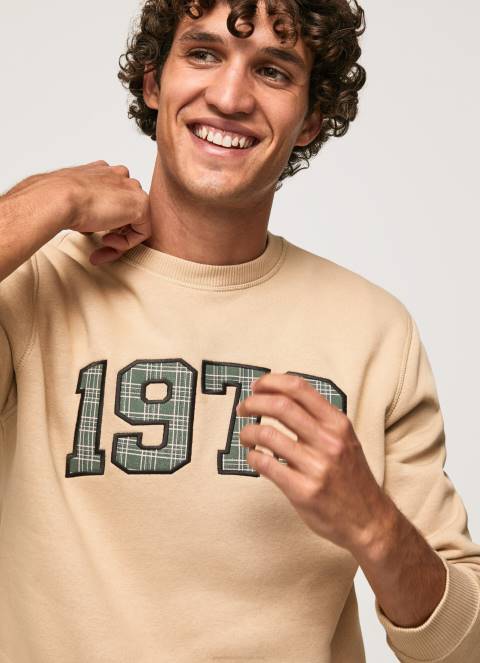 muškarci kamen Pamučni džemper s logotipom iz 1973 Pepe Jeans JZ8H889 - Slika 1