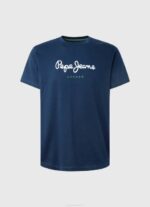 muškarci mornarica pamučna majica s otisnutim logotipom Pepe Jeans JZ8H999 - Slika 5
