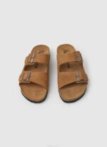 muškarci preplanuli ten sandale od bio brušene kože Pepe Jeans JZ8H1273 - Slika 2