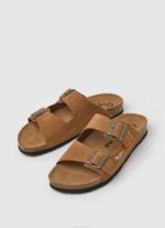 muškarci preplanuli ten sandale od bio brušene kože Pepe Jeans JZ8H1273 - Slika 3