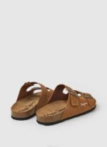 muškarci preplanuli ten sandale od bio brušene kože Pepe Jeans JZ8H1273 - Slika 4