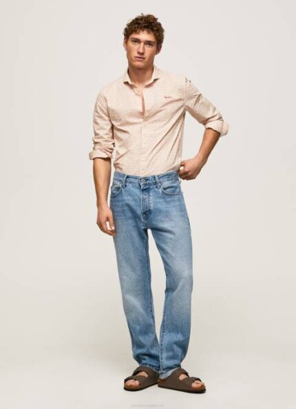 muškarci prljavo bijelo lucus uska košulja od poplina Pepe Jeans JZ8H1053