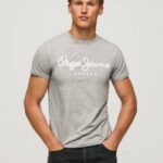 muškarci sivi lapor pamučna majica kratkih rukava Pepe Jeans JZ8H1004