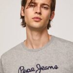 muškarci sivi lapor pamučna majica s otisnutim logotipom Pepe Jeans JZ8H1017