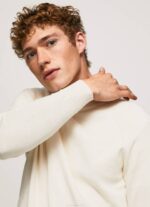 muškarci slonovača pamučni žersej s okruglim ovratnikom Pepe Jeans JZ8H865 - Slika 3