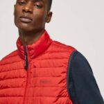 muškarci studio crvena podstavljeni prsluk s patentnim zatvaračem Pepe Jeans JZ8H843