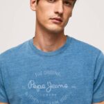 muškarci svijetlo plava pamučna majica s otisnutim logotipom Pepe Jeans JZ8H967