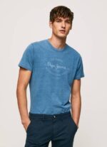 muškarci svijetlo plava pamučna majica s otisnutim logotipom Pepe Jeans JZ8H967 - Slika 3