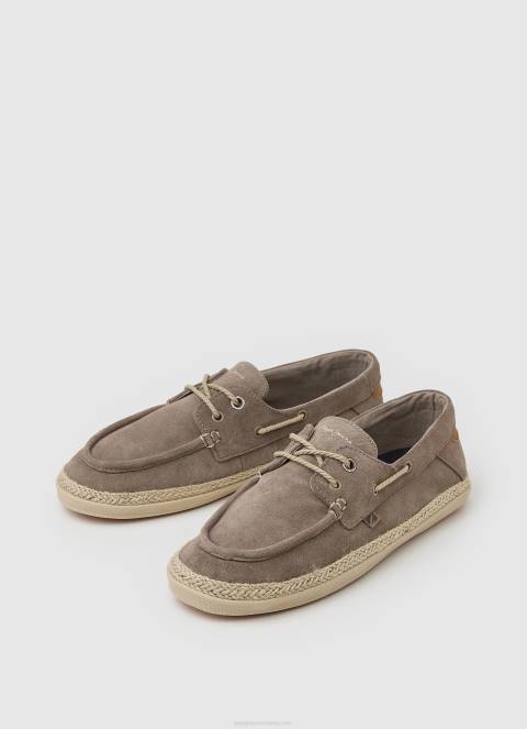 muškarci tamni kamen čamac tenisice od brušene kože Pepe Jeans JZ8H1194 - Slika 3