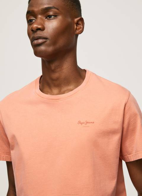 muškarci tikvica naranča pamučna majica s otisnutim logotipom Pepe Jeans JZ8H944 - Slika 3