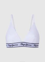 žene bijela grudnjak od rastezljivog pamuka Pepe Jeans JZ8H540