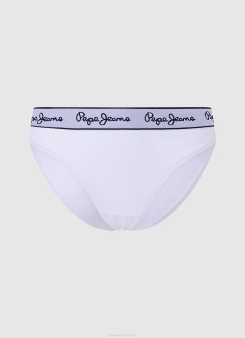 zene_bijela_klasicne_gacice_s_otisnutim_logom_pepe_jeans_jz8h542.jpg žene bijela klasične gaćice s otisnutim logom Pepe Jeans JZ8H542 - Slika 1