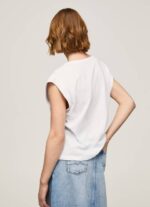 žene bijela majica s printom fotografija Pepe Jeans JZ8H387 - Slika 4