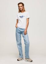 žene bijela pamučna majica s gradijentnim logotipom Pepe Jeans JZ8H421 - Slika 2