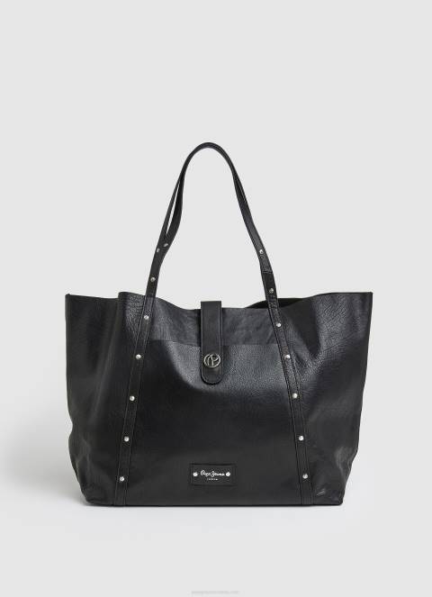 zene_crno_kozna_velika_torba_pepe_jeans_jz8h747.jpg žene crno kožna velika torba Pepe Jeans JZ8H747 - Slika 1