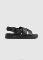 žene crno ljetne blok sandale na klin Pepe Jeans JZ8H651