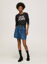 žene crno majica dugih rukava s logotipom Pepe Jeans JZ8H426 - Slika 2