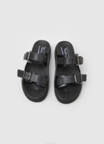 žene crno pola park sandale s dvostrukom kopčom Pepe Jeans JZ8H670 - Slika 2