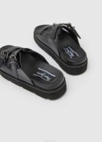 žene crno pola park sandale s dvostrukom kopčom Pepe Jeans JZ8H670 - Slika 4