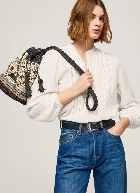 zene_crno_straw_bucket_torba_pepe_jeans_jz8h719.jpg žene crno straw bucket torba Pepe Jeans JZ8H719 - Slika 1