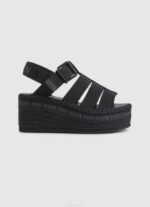 žene crno witney sunčane sandale na klin Pepe Jeans JZ8H647