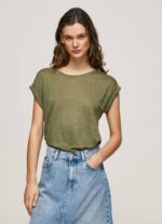 žene domet lanena majica s rukavima na rukavima Pepe Jeans JZ8H439