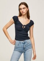 žene dulwich majica s izrezom od srca Pepe Jeans JZ8H438