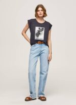 žene isprano crno majica s printom fotografija Pepe Jeans JZ8H388 - Slika 2
