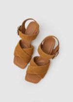 žene konjak altea basic sandale od brušene kože Pepe Jeans JZ8H649 - Slika 2