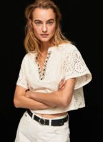 žene mlaćenica bluza s ukrasnim ažurnim detaljima Pepe Jeans JZ8H327