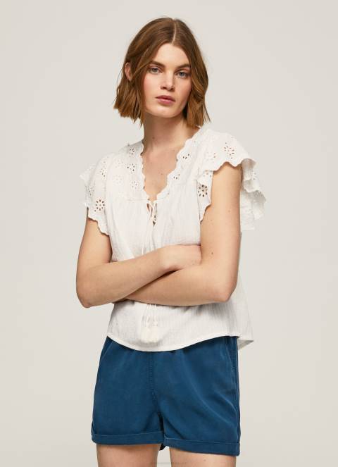 žene mousse pamučna bluza s otvorenim detaljima Pepe Jeans JZ8H342 - Slika 3