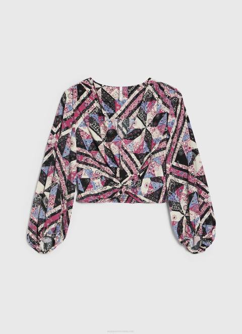 žene multi skraćeni pripijeni top s printom paisley Pepe Jeans JZ8H377 - Slika 5