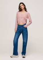 žene mutno ružičasta kardigan s otvorenim v izrezom Pepe Jeans JZ8H248 - Slika 4