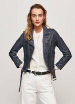 žene ocean janjeća kožna biciklistička jakna Pepe Jeans JZ8H113