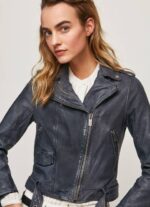 žene ocean janjeća kožna biciklistička jakna Pepe Jeans JZ8H113 - Slika 3