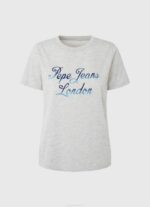 žene sivi lapor pamučna majica s otisnutim logotipom Pepe Jeans JZ8H412 - Slika 5