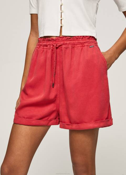 žene studio crvena kratke hlače za papirnatu vrećicu Pepe Jeans JZ8H533 - Slika 3