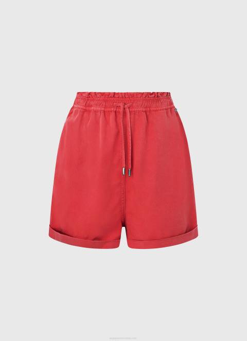 žene studio crvena kratke hlače za papirnatu vrećicu Pepe Jeans JZ8H533 - Slika 5