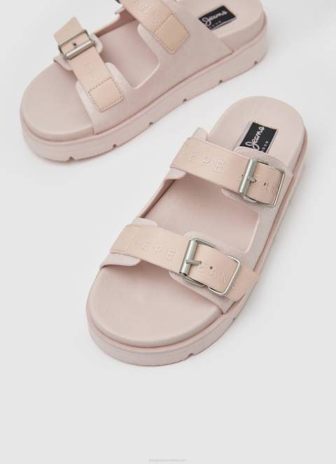 žene svijetloružičasta pola park sandale s dvostrukom kopčom Pepe Jeans JZ8H669 - Slika 3