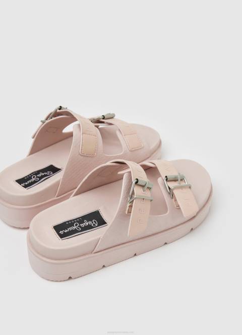 žene svijetloružičasta pola park sandale s dvostrukom kopčom Pepe Jeans JZ8H669 - Slika 4