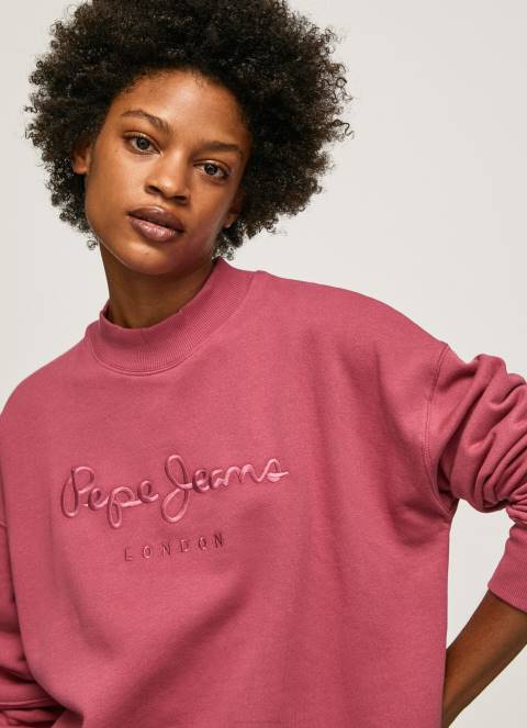 žene tamno rumenilo kratka džemper haljina s logotipom Pepe Jeans JZ8H205 - Slika 3
