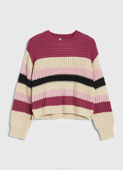 žene tamno rumenilo prugasti dres s okruglim izrezom Pepe Jeans JZ8H262 - Slika 5