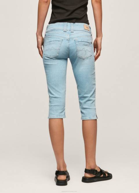žene traper 3/4 traper kratke hlače uobičajenog kroja Pepe Jeans JZ8H520 - Slika 5