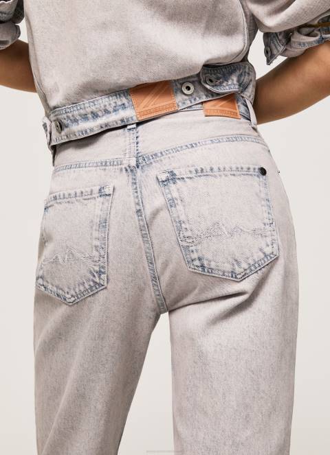 žene traper Celyn regular fit traperice visokog struka Pepe Jeans JZ8H17 - Slika 4