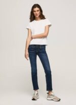 žene traper gen ravne traperice srednjeg struka Pepe Jeans JZ8H4