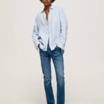 žene traper grace slim fit traperice visokog struka Pepe Jeans JZ8H70